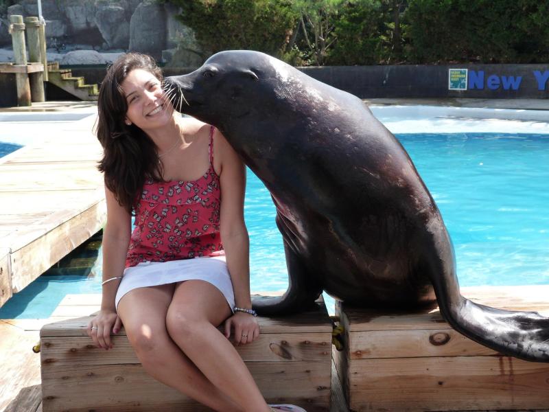 Claire particularly enjoys marine animals and it looks like they approve of her too